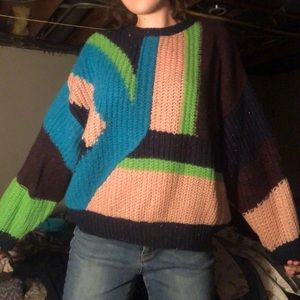 Color blocked sweater